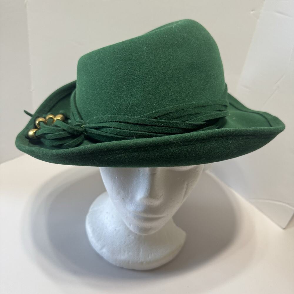 Vintage Bollman Green Boutique Excello Felt Women’s Wool Hat Fedora Derby